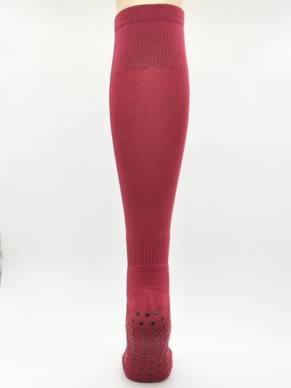 Knee High Maroon Grip Socks