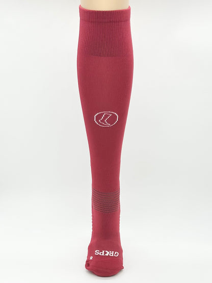 Knee High Maroon Grip Socks