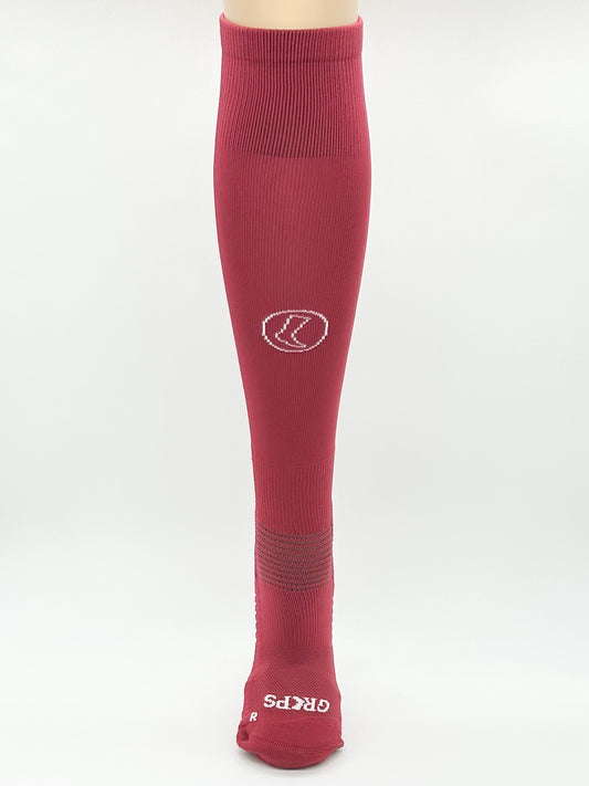 Knee High Maroon Grip Socks